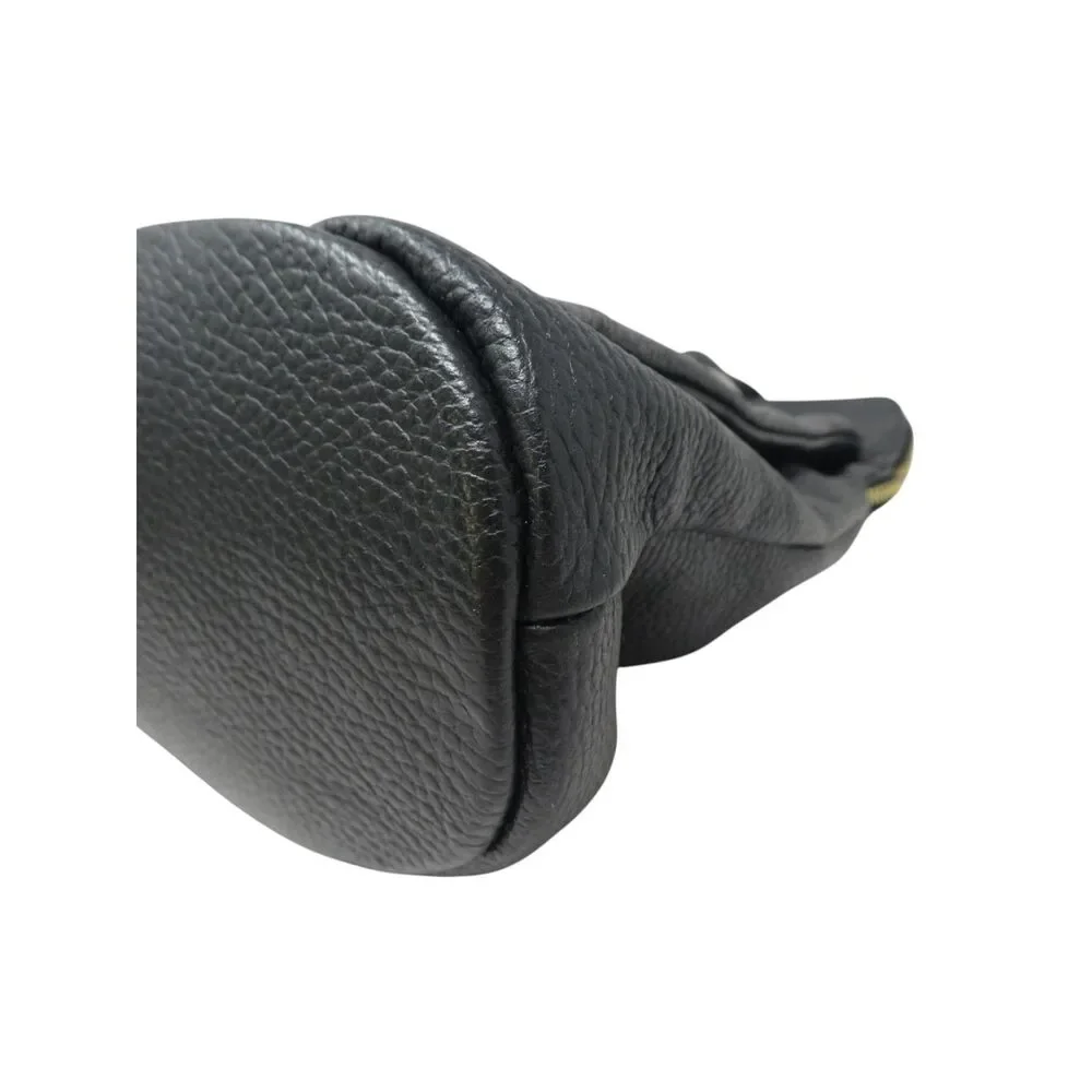 Borse In Pelle Black Pebbled Leather Convertible Purse Backpack Bag
